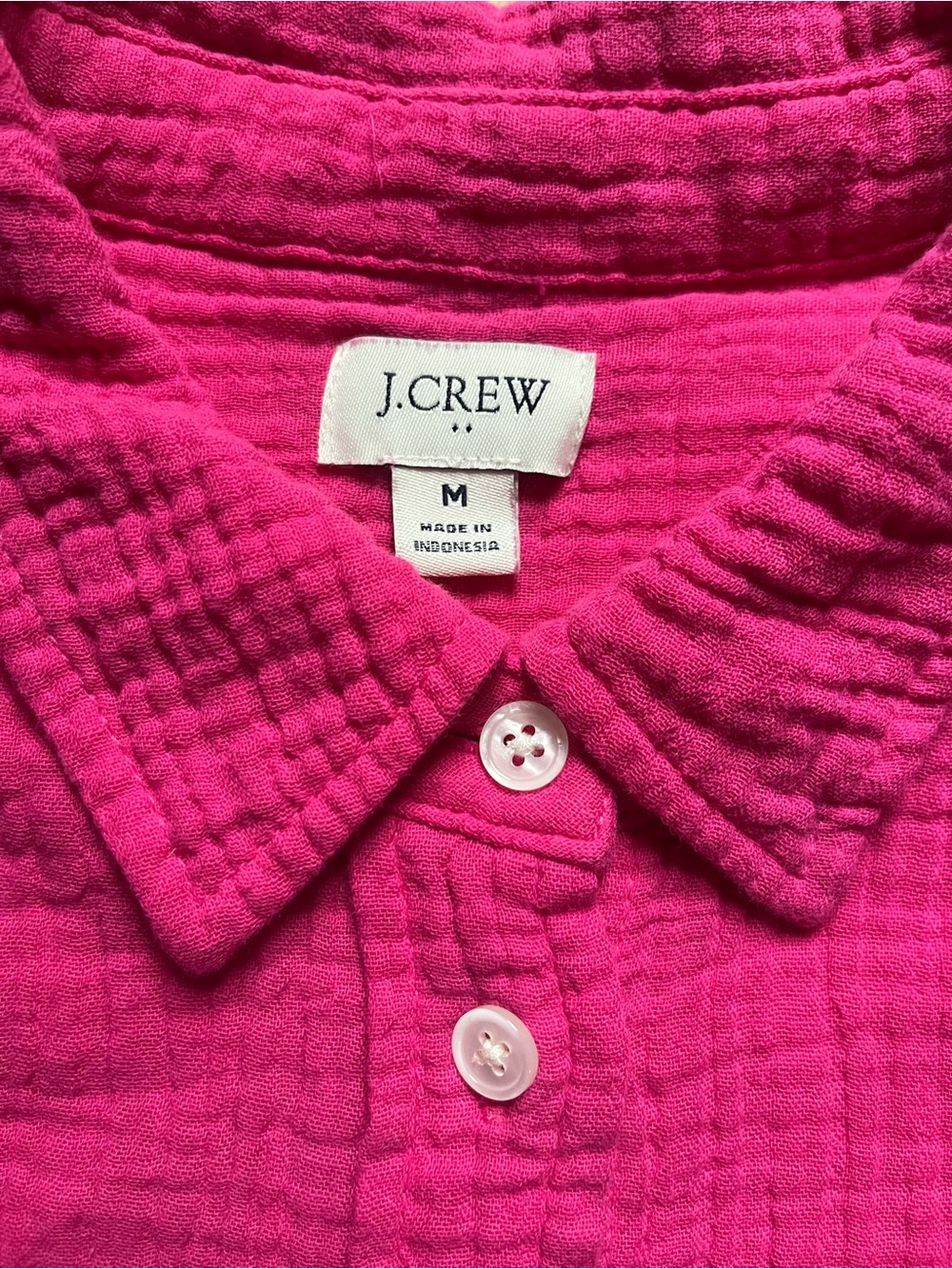 J.Crew Factory Hot Pink Button Down shirt, women’s Medium